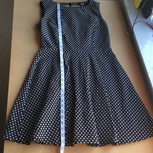 Navy & white polka dot ABS Fit and flare dress